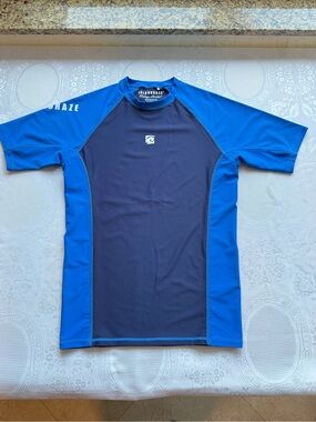 Islandhaze Vintage Coastal Men’s Size L Blue/Navy Short Sleeve Surfing Shirt
